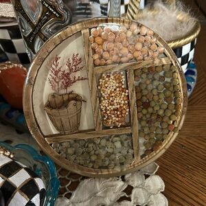 Vintage 70's Lucite Trivet With Seeds Embedded Inside